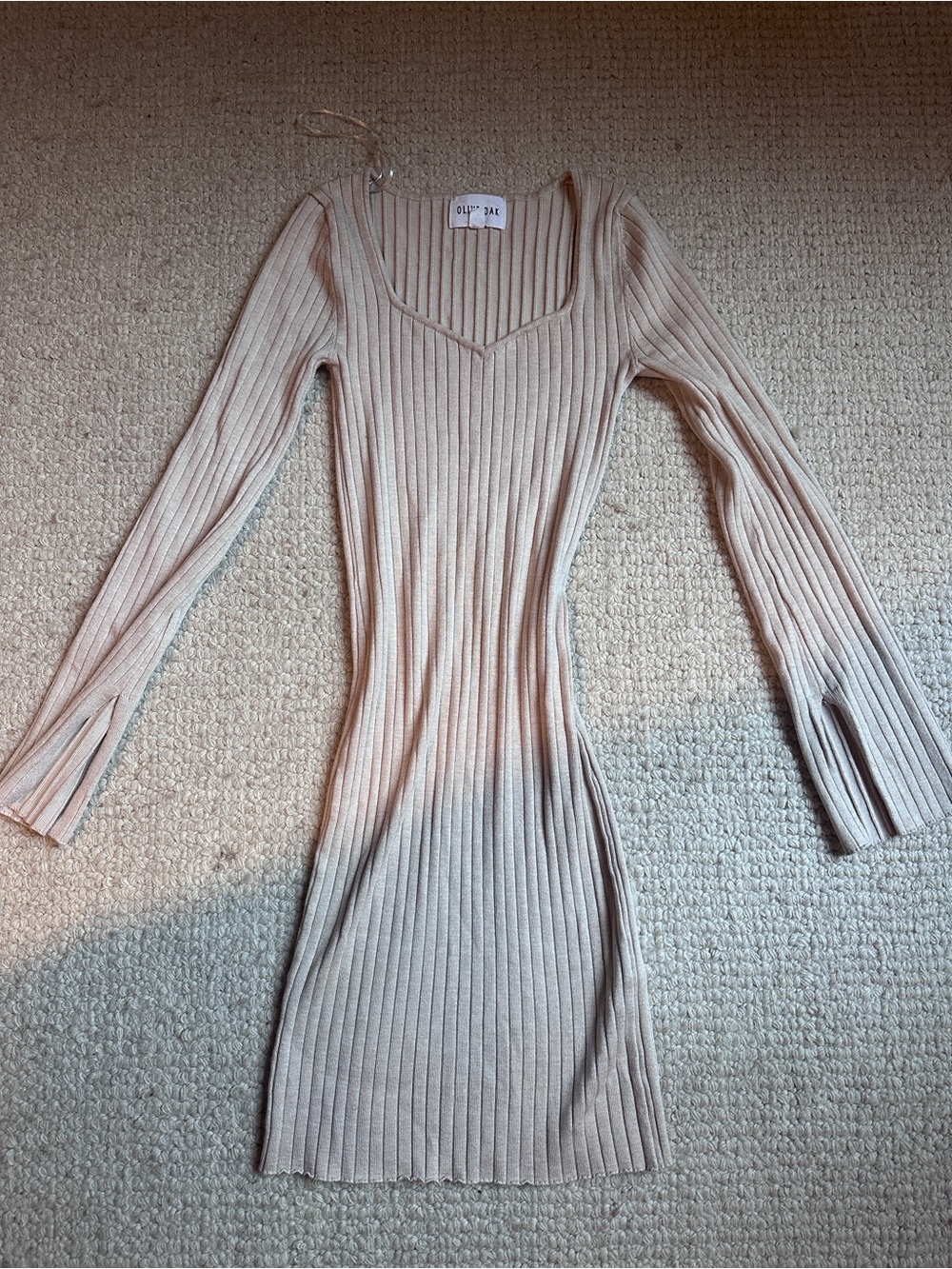 Ribbed mini sweater dress